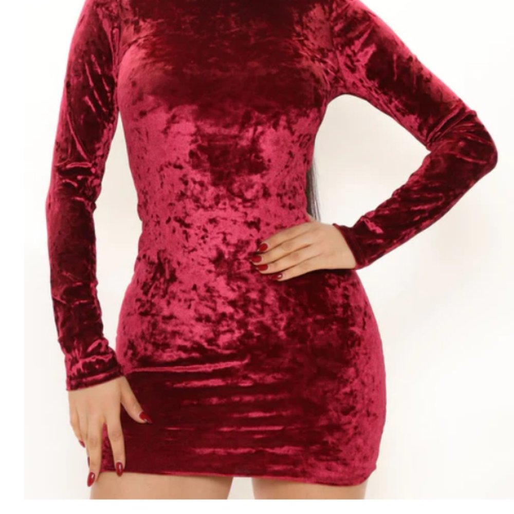 crushing it velvet mini dress - red *missing tag, never worn*